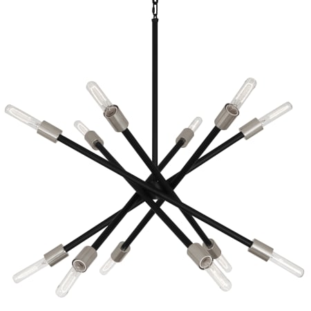 A large image of the Robert Abbey Thatcher Chandelier Matte / Polished Nickel