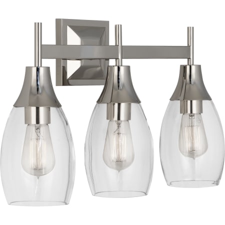 A large image of the Robert Abbey Grace 21 Vanity Light Polished Nickel