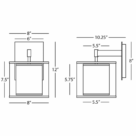 A large image of the Robert Abbey Saturnia Wall Sconce Robert Abbey-Saturnia Wall Sconce-Line Drawing