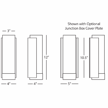 A large image of the Robert Abbey Tyrone Wall Sconce Robert Abbey-Tyrone Wall Sconce-Line Drawing