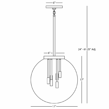 A large image of the Robert Abbey Zoltar Pendant Robert Abbey-Zoltar Pendant-Line Drawing