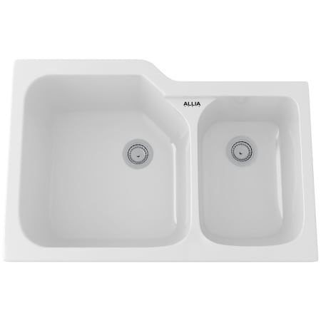 Rohl 6337-00 White Allia 33" Drop In, Undermount Double ...