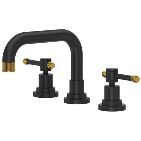 A large image of the Rohl A3318IL-2 Matte Black/Unlacquered Brass