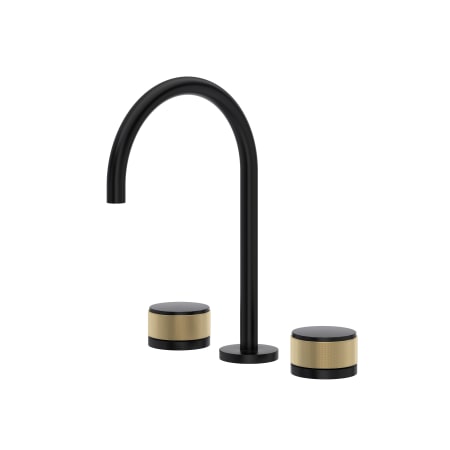 A large image of the Rohl AM08D3IW Matte Black / Antique Gold