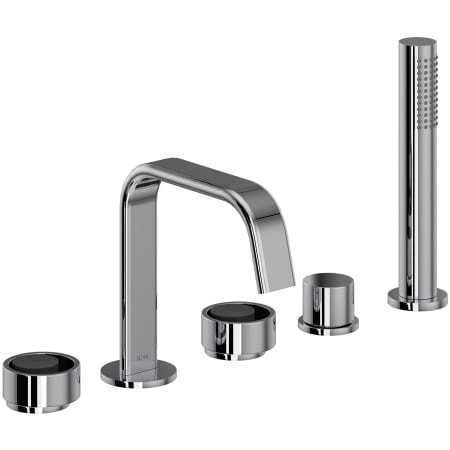 A large image of the Rohl EC05D5IW Polished Chrome / Matte Black