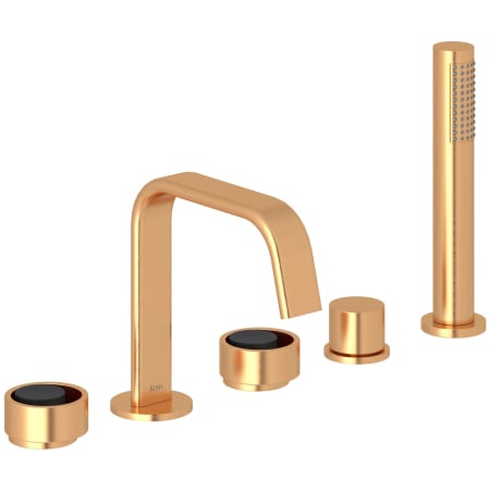 A large image of the Rohl EC05D5IW Satin Gold / Matte Black