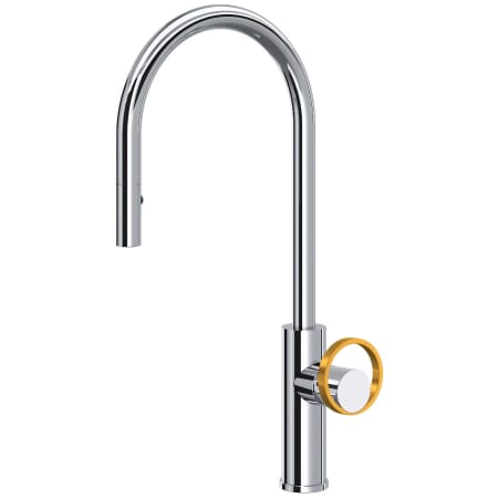 A large image of the Rohl EC55D1+EC81IW Polished Chrome / Satin Gold