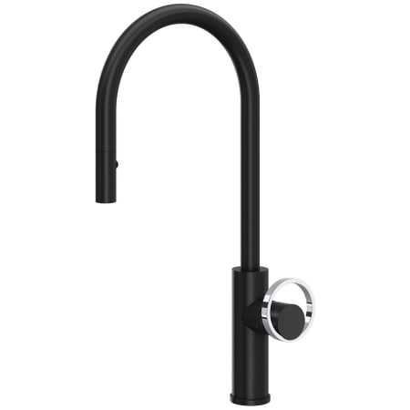 A large image of the Rohl EC55D1+EC81IW Matte Black / Polished Chrome