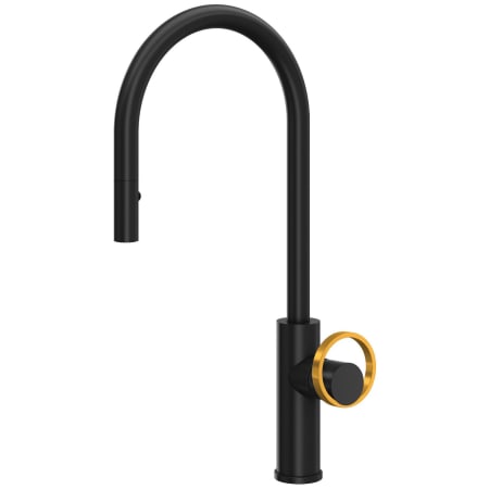 A large image of the Rohl EC55D1+EC81IW Matte Black / Satin Gold