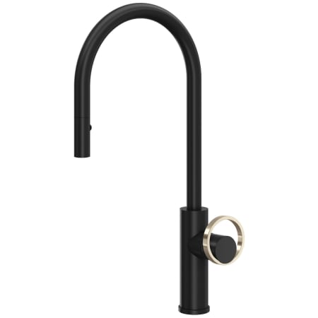 A large image of the Rohl EC55D1+EC81IW Matte Black / Satin Nickel