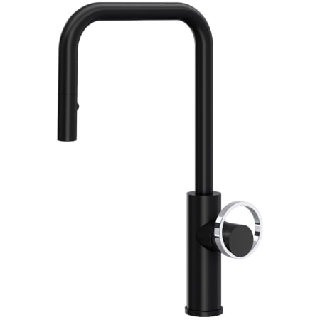 A large image of the Rohl EC56D1+EC81IW Matte Black / Polished Chrome
