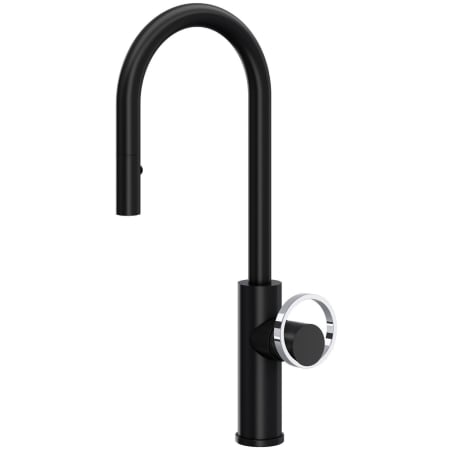A large image of the Rohl EC65D1+EC81IW Matte Black / Polished Chrome