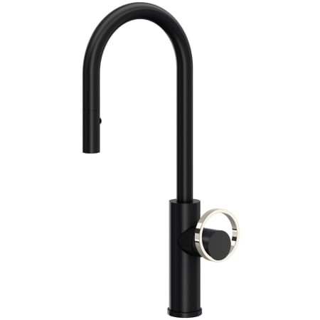 A large image of the Rohl EC65D1+EC81IW Matte Black / Polished Nickel