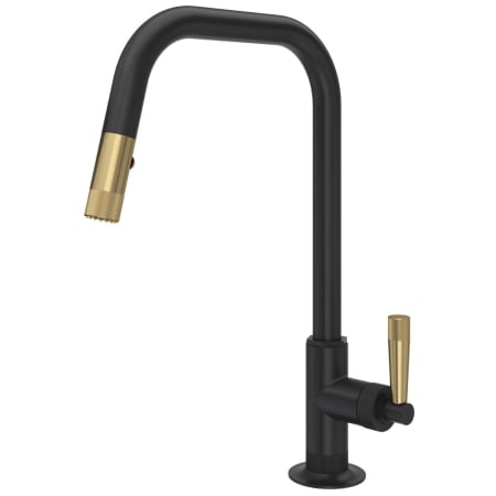 A large image of the Rohl MB7956LM Matte Black/Antique Gold