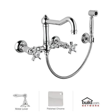Rohl A1456XWSAPC-2 Polished Chrome Country Kitchen Wall ...