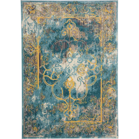 A large image of the Roseto FZRG42947 Turquoise / Goldenrod