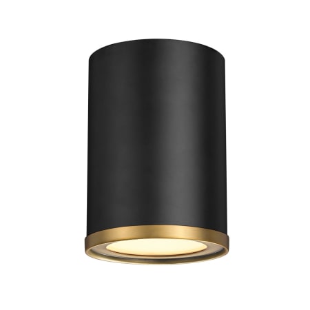 A large image of the Roseto ZCF28071 Matte Black / Rubbed Brass