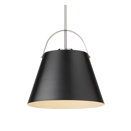 A large image of the Roseto ZP26710 Matte Black / Brushed Nickel