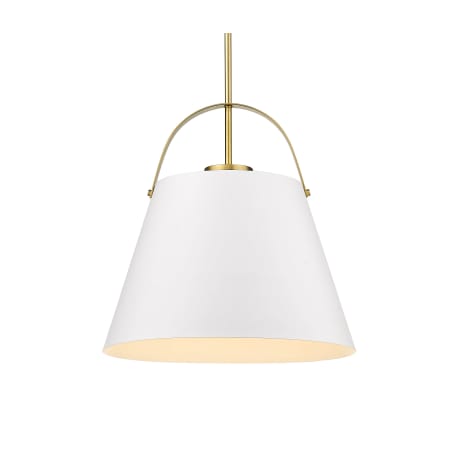 A large image of the Roseto ZP26710 Matte White / Heritage Brass