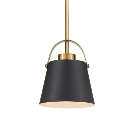 A large image of the Roseto ZP31829 Matte Black / Heritage Brass