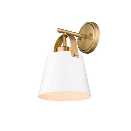 A large image of the Roseto ZWS84413 Matte White / Heritage Brass