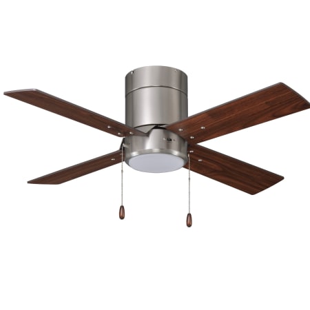 A large image of the RP Lighting and Fans Metalis Hugger 42 Brushed Nickel / Walnut