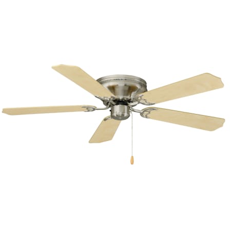 A large image of the RP Lighting and Fans Royal Knight Hugger 52 Brushed Nickel / Natural Maple