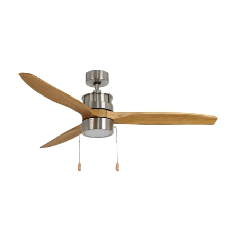 A large image of the RP Lighting and Fans Torque LED Brushed Nickel / Natural Maple