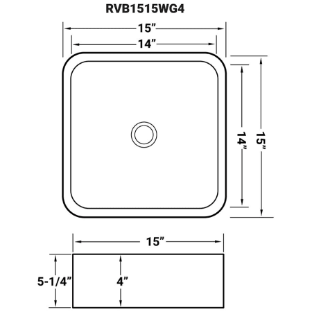 A large image of the Ruvati RVB1515 Alternate Image