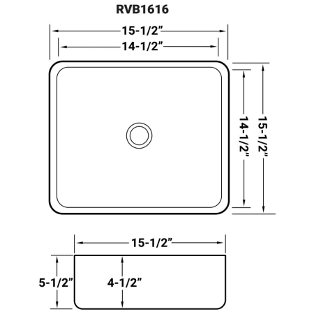 A large image of the Ruvati RVB1616 Alternate Image
