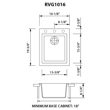 A large image of the Ruvati RVG1016 Alternate Image