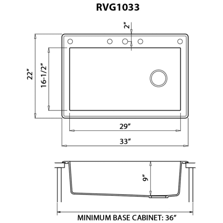 A large image of the Ruvati RVG1033 Alternate Image