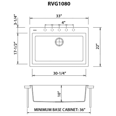 A large image of the Ruvati RVG1080 Alternate Image
