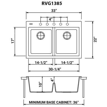 A large image of the Ruvati RVG1385 Alternate Image