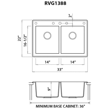 A large image of the Ruvati RVG1388 Alternate Image