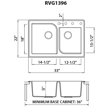 A large image of the Ruvati RVG1396 Alternate Image