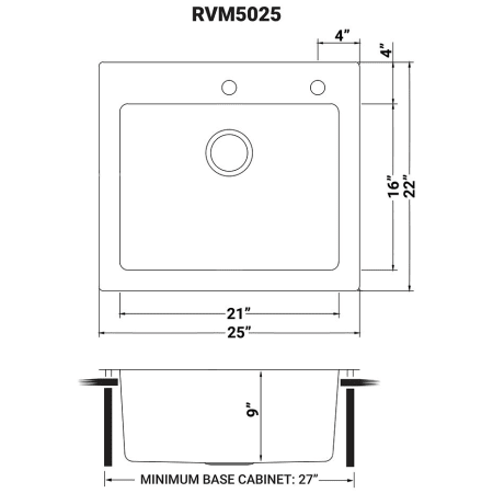 A large image of the Ruvati RVM5025 Alternate Image