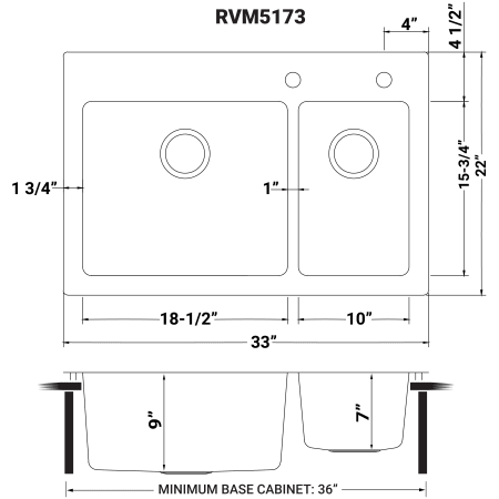A large image of the Ruvati RVM5173 Alternate Image