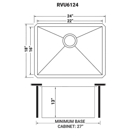 A large image of the Ruvati RVU6124 Alternate Image