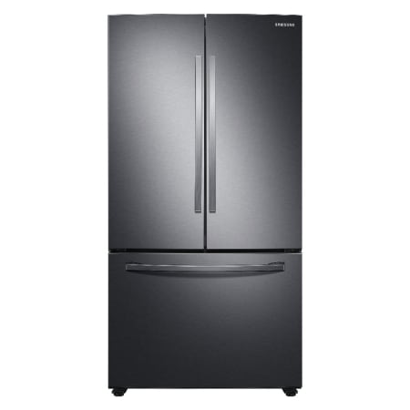 A large image of the Samsung RF28T5001 Fingerprint Resistant Black Stainless Steel