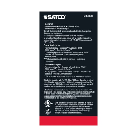 A large image of the Satco Lighting S39836-10PACK Alternate Image