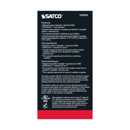 A large image of the Satco Lighting S39836 Alternate Image