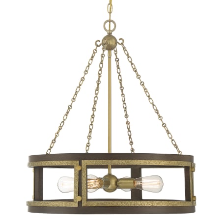 A large image of the Savoy House 1-1490-4 Burnished Brass / Walnut