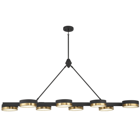 A large image of the Savoy House 1-1636-8 Matte Black / Warm Brass