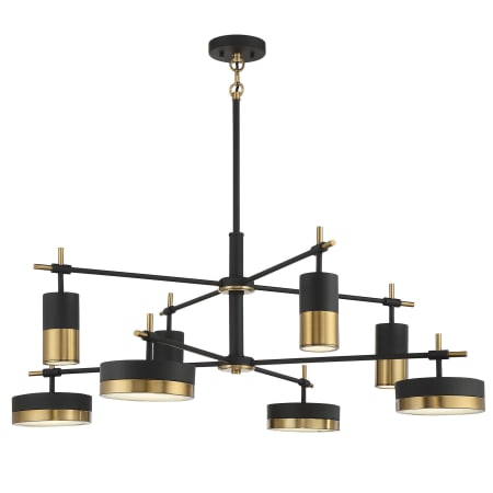 A large image of the Savoy House 1-1637-8 Matte Black / Warm Brass