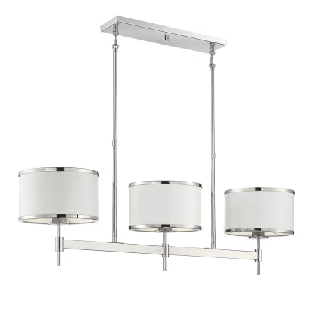 A large image of the Savoy House 1-187-3 White / Polished Nickel