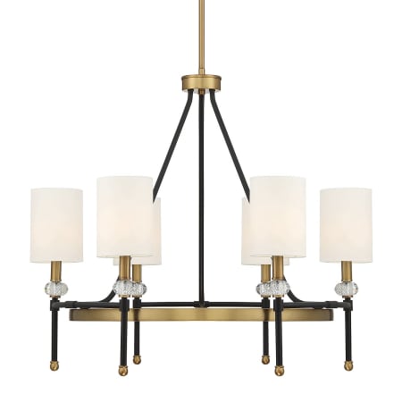 A large image of the Savoy House 1-1893-6 Matte Black / Warm Brass