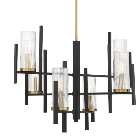 A large image of the Savoy House 1-1906-6 Matte Black / Warm Brass