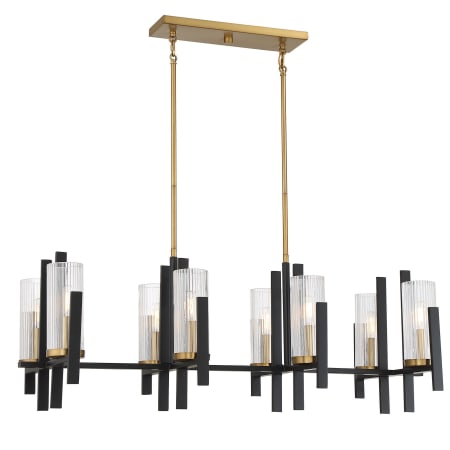 A large image of the Savoy House 1-1907-8 Matte Black / Warm Brass