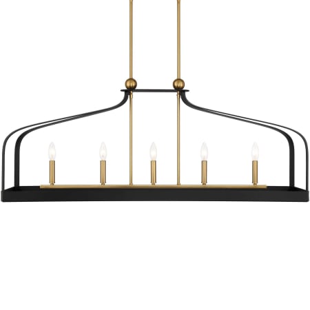 A large image of the Savoy House 1-7804-5 Matte Black / Warm Brass